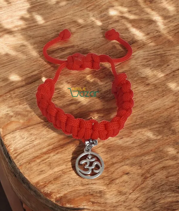 Handmade_Om_Charm_Macrame_Bracelet_Adjustable_Wristband_Bracelet_Friendship_Band_For_Women_And_Men_Skin_Friendly_-_Red