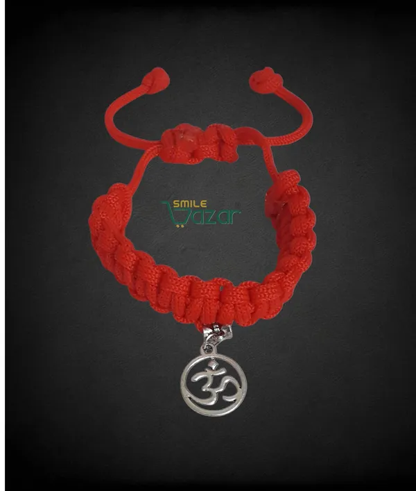 Handmade_Om_Charm_Macrame_Bracelet_Adjustable_Wristband_Bracelet_Friendship_Band_For_Women_And_Men_Skin_Friendly_-_Red