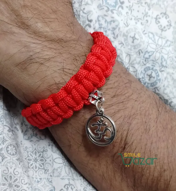 Handmade_Om_Charm_Macrame_Bracelet_Adjustable_Wristband_Bracelet_Friendship_Band_For_Women_And_Men_Skin_Friendly_-_Red