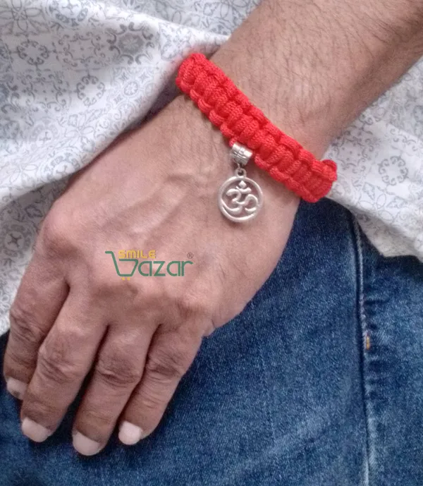 Handmade_Om_Charm_Macrame_Bracelet_Adjustable_Wristband_Bracelet_Friendship_Band_For_Women_And_Men_Skin_Friendly_-_Red