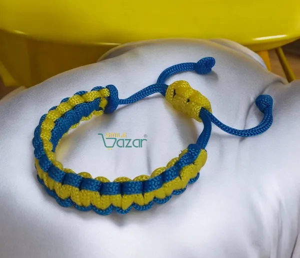 Handmade__Bracelet_Adjustable_Wristband_Bracelet_Friendship_Band_For_All_Skin_Friendly_-_Blue_And_Yellow