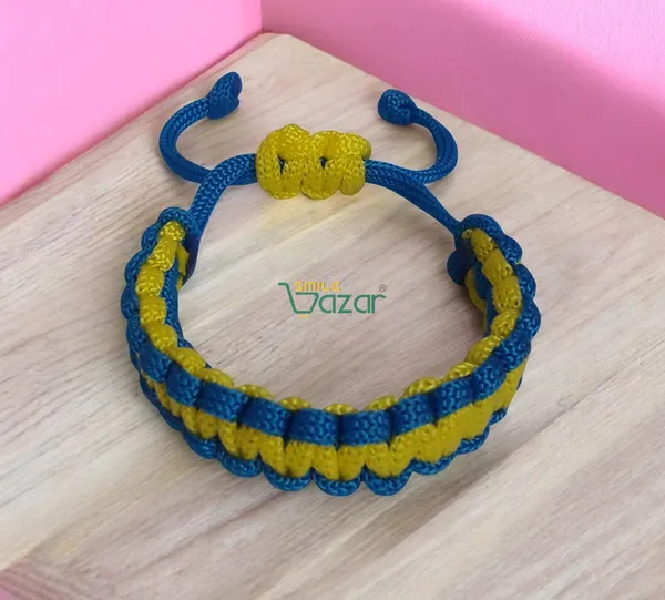 Handmade__Bracelet_Adjustable_Wristband_Bracelet_Friendship_Band_For_All_Skin_Friendly_-_Blue_And_Yellow