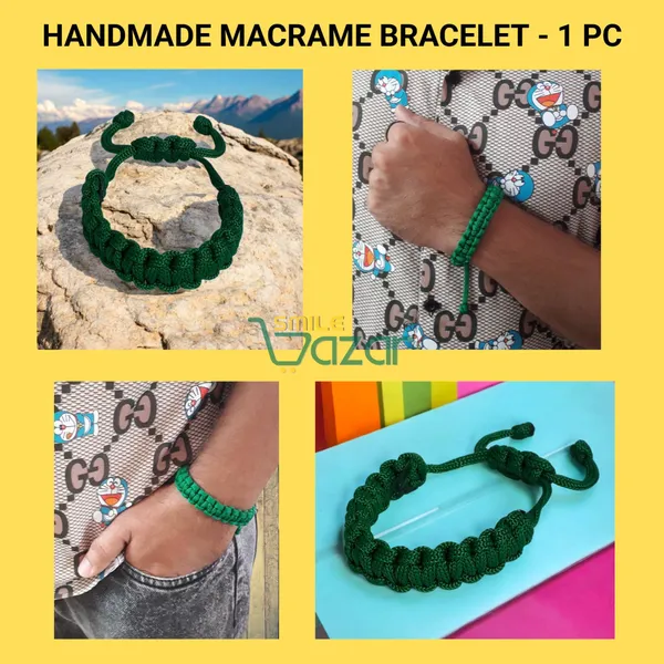 Handmade__Bracelet_Adjustable_Wristband_Bracelet_Friendship_Band_For_All_Skin_Friendly_-_Green