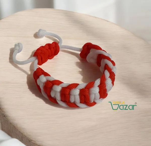 Handmade__Bracelet_Adjustable_Wristband_Bracelet_Friendship_Band_For_All_Skin_Friendly_-_Red_And_White
