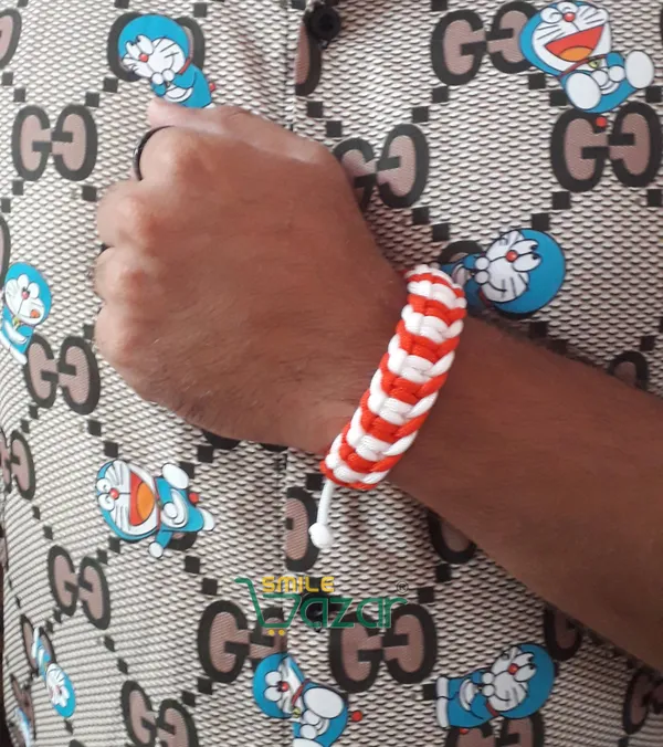 Handmade__Bracelet_Adjustable_Wristband_Bracelet_Friendship_Band_For_All_Skin_Friendly_-_Red_And_White