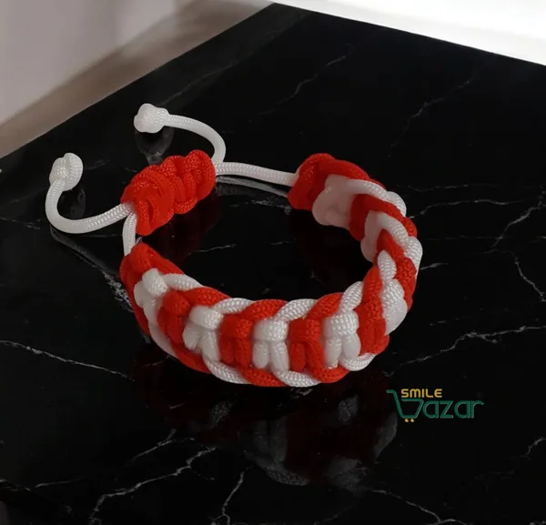Handmade__Bracelet_Adjustable_Wristband_Bracelet_Friendship_Band_For_All_Skin_Friendly_-_Red_And_White