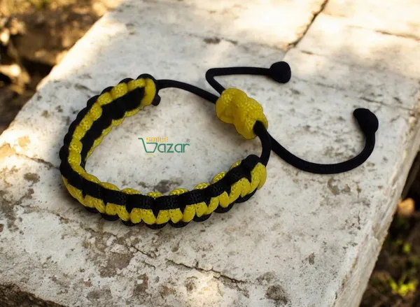 Handmade__Bracelet_Adjustable_Wristband_Bracelet_Friendship_Band_For_All_Skin_Friendly_-_Yellow_And_Black