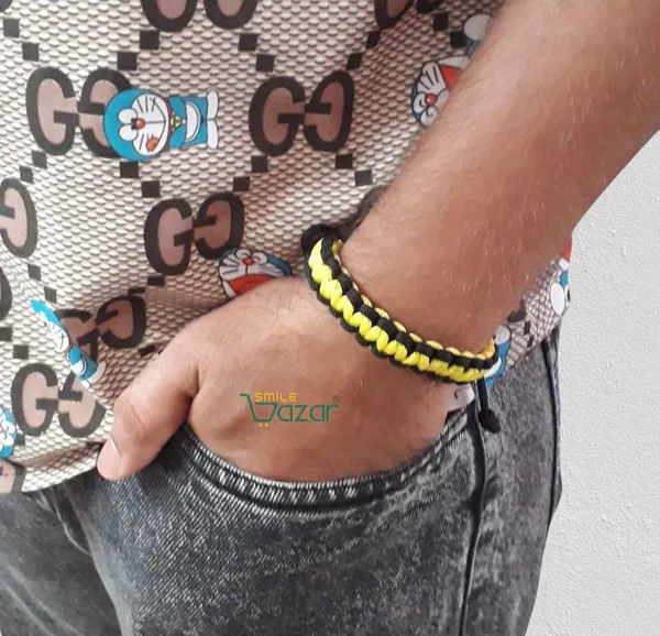 Handmade__Bracelet_Adjustable_Wristband_Bracelet_Friendship_Band_For_All_Skin_Friendly_-_Yellow_And_Black