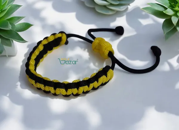 Handmade__Bracelet_Adjustable_Wristband_Bracelet_Friendship_Band_For_All_Skin_Friendly_-_Yellow_And_Black
