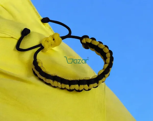 Handmade__Bracelet_Adjustable_Wristband_Bracelet_Friendship_Band_For_All_Skin_Friendly_-_Yellow_And_Black