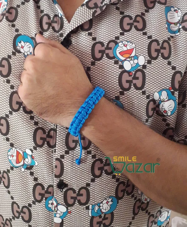 Handmade__Bracelet_Adjustable_Wristband_Bracelet_Friendship_Band_For_Women_And_Men_Skin_Friendly_-_Blue