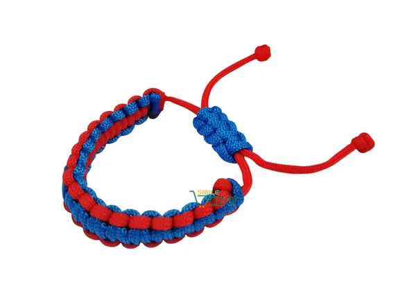 Handmade__Bracelet_Adjustable_Wristband_Bracelet_Friendship_Band_For_Women_And_Men_Skin_Friendly_-_Blue_And_Red