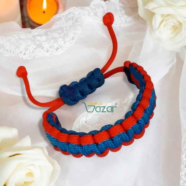 Handmade__Bracelet_Adjustable_Wristband_Bracelet_Friendship_Band_For_Women_And_Men_Skin_Friendly_-_Blue_And_Red
