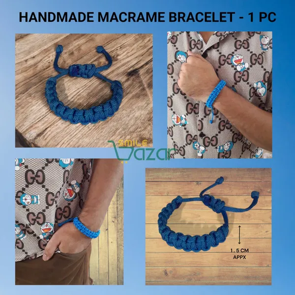 Handmade__Bracelet_Adjustable_Wristband_Bracelet_Friendship_Band_For_Women_And_Men_Skin_Friendly_-_Blue