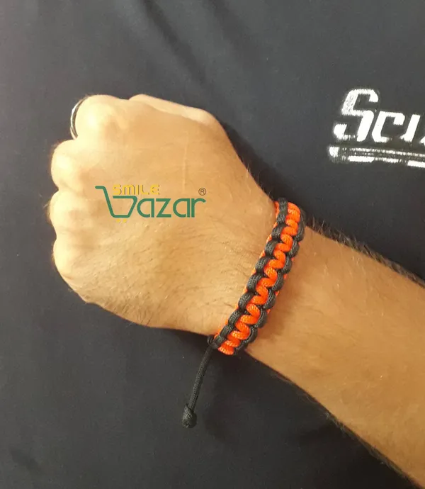 HANDMADE__BRACELET_ADJUSTABLE_WRISTBAND_BRACELET_FRIENDSHIP_BAND_FOR_WOMEN_AND_MEN_SKIN_FRIENDLY_-_RED_AND_BLACK