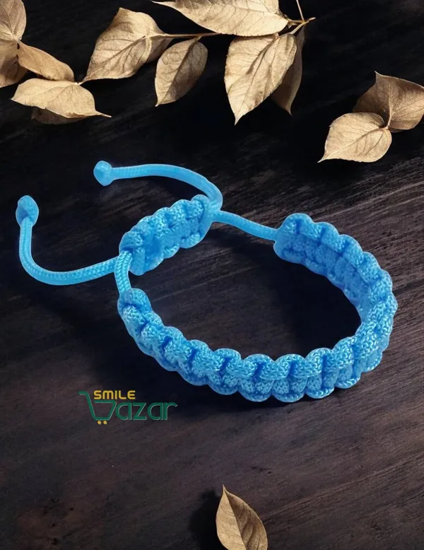 HANDMADE__BRACELET_ADJUSTABLE_WRISTBAND_BRACELET_FRIENDSHIP_BAND_FOR_WOMEN_AND_MEN_SKIN_FRIENDLY_-_SKY_BLUE