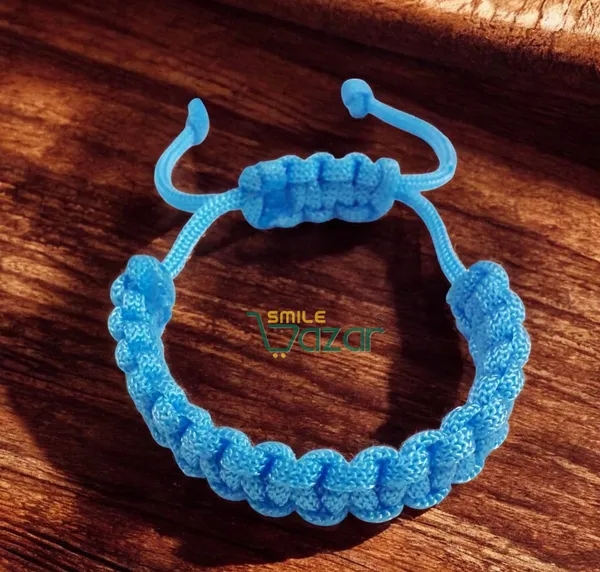 HANDMADE__BRACELET_ADJUSTABLE_WRISTBAND_BRACELET_FRIENDSHIP_BAND_FOR_WOMEN_AND_MEN_SKIN_FRIENDLY_-_SKY_BLUE