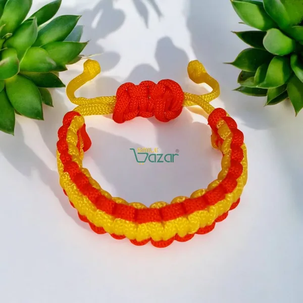Handmade__Bracelet_Adjustable_Wristband_Bracelet_Friendship_Band_For_Women_And_Men_Skin_Friendly_-_Yellow_And_Red