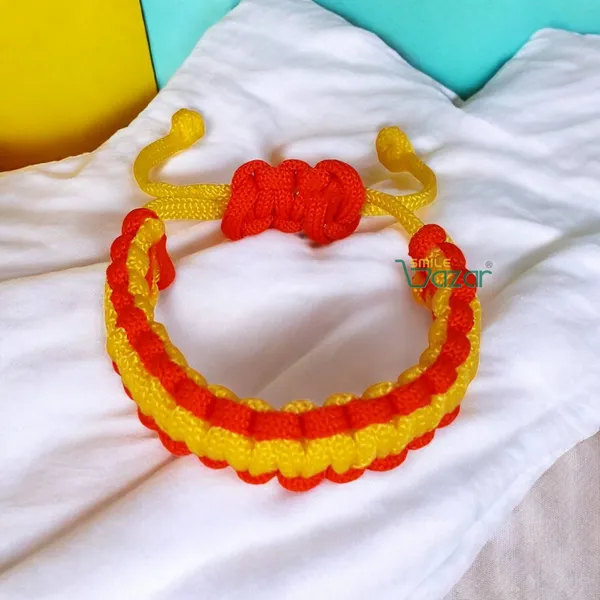 Handmade__Bracelet_Adjustable_Wristband_Bracelet_Friendship_Band_For_Women_And_Men_Skin_Friendly_-_Yellow_And_Red