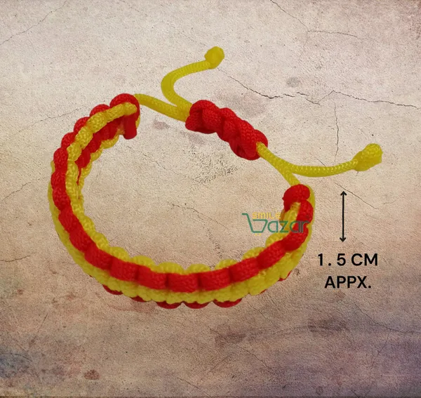 Handmade__Bracelet_Adjustable_Wristband_Bracelet_Friendship_Band_For_Women_And_Men_Skin_Friendly_-_Yellow_And_Red
