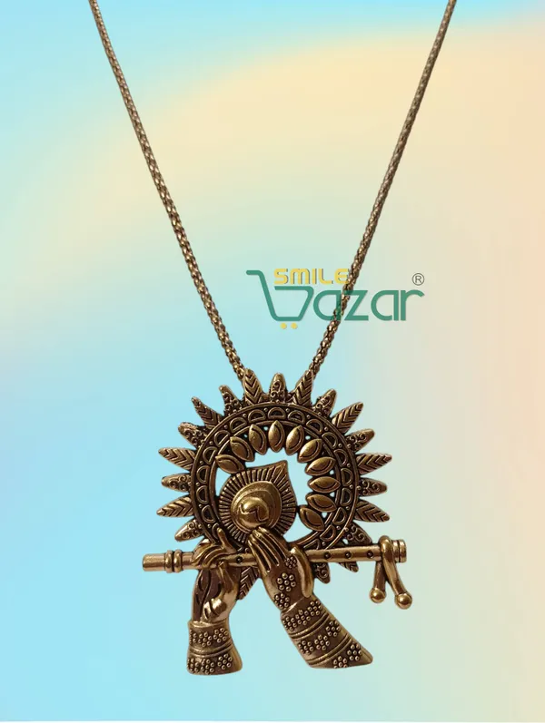 Handcrafted_Oxidised_Golden_Flute_Pendant_Necklace_–_Stylish_Artificial_Jewellery_for_Women_-_1_PC