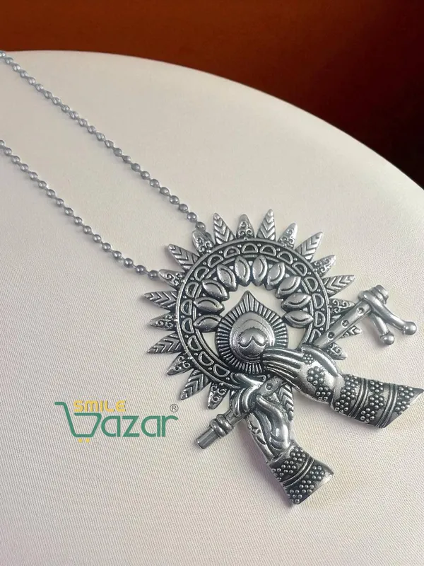 Handcrafted_Oxidised_Silver_Flute_Pendant_Necklace_–_Stylish_Artificial_Jewellery_for_Women_-_1_PC