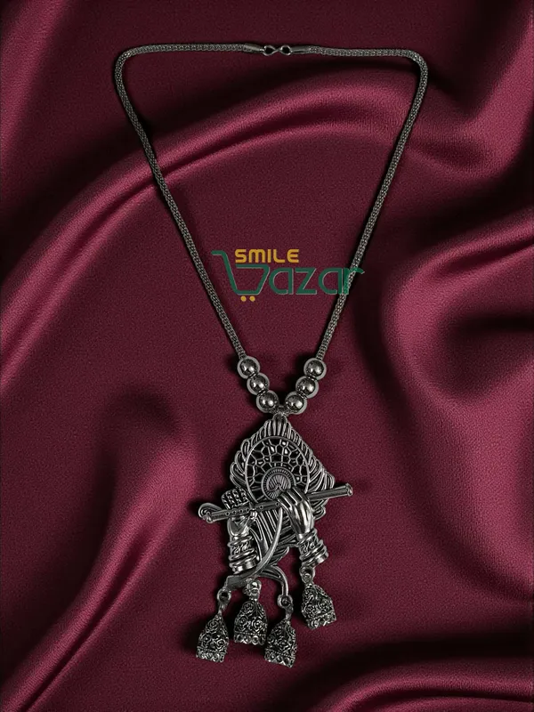 Handcrafted_Traditional_Oxidised_Silver_Flute_Pendant_Necklace_-_1_PC