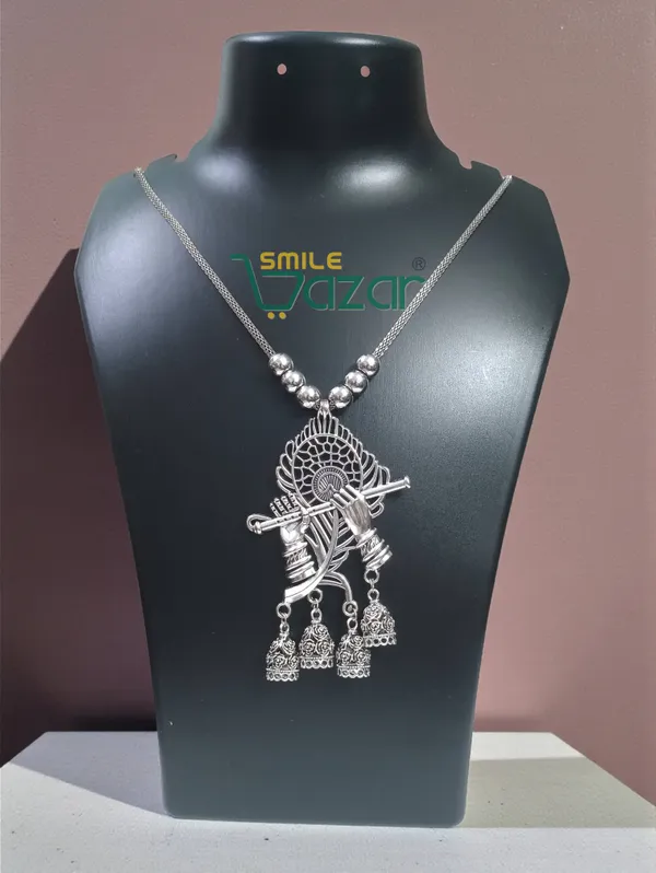 Handcrafted_Traditional_Oxidised_Silver_Flute_Pendant_Necklace_-_1_PC