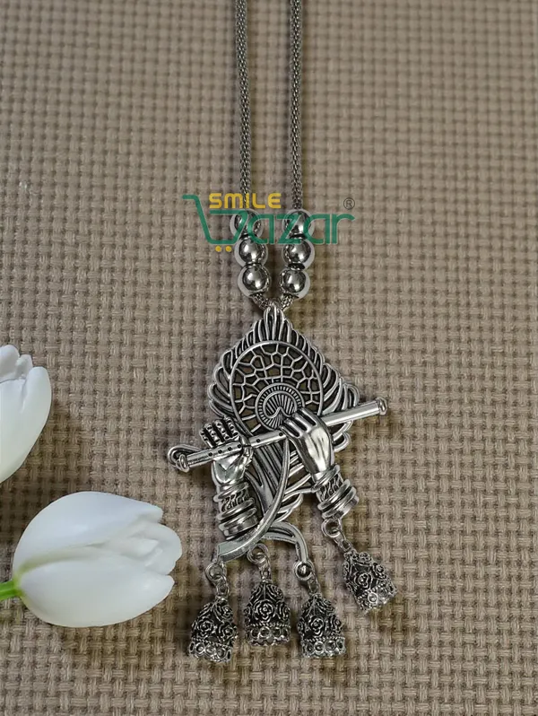 Handcrafted_Traditional_Oxidised_Silver_Flute_Pendant_Necklace_-_1_PC