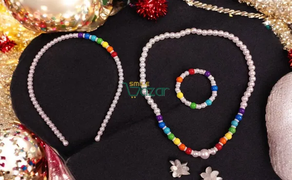 Handmade_Stretchable_Lovely_Kids_/_Girls_Beaded_Necklace_,_Bracelet_&_Hairband_Sets__For_Princess_Girls_Gift__Jewellery_-_Multi_Color