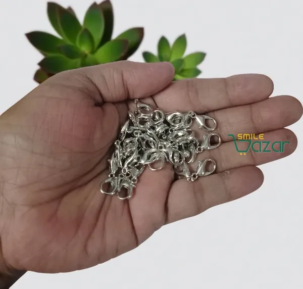 50_PC_-_Jewellery_Making_Lobster_Clasps_Claw_Hooks_for_Necklace_and_Bracelet/Findings_Fasteners-_SILVER_