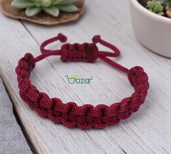 MAGENTA_COLOUR_HANDMADE__BRACELET_ADJUSTABLE_WRISTBAND_BRACELET_FRIENDSHIP_BAND_FOR_WOMEN_AND_MEN_SKIN_FRIENDLY