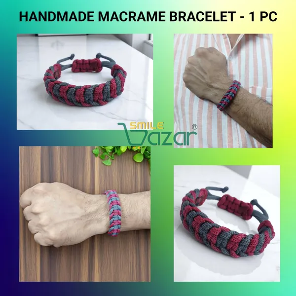 MAGENTA_GREY_-_HANDMADE__BRACELET_ADJUSTABLE_WRISTBAND_BRACELET_FRIENDSHIP_BAND_FOR_WOMEN_AND_MEN_SKIN_FRIENDLY