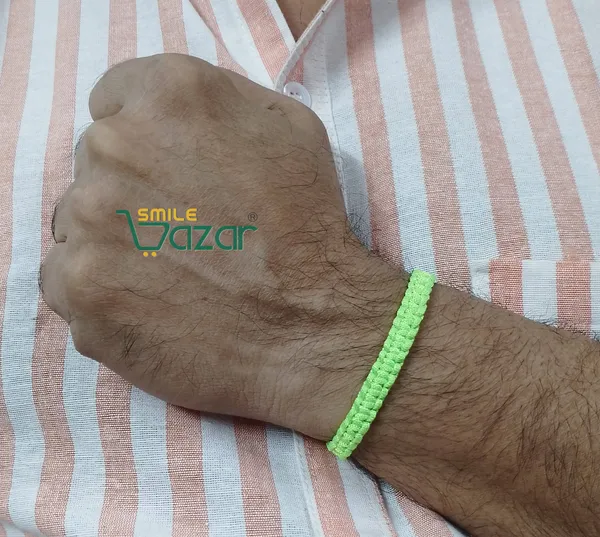 NEON_GREEN_HANDMADE__BRACELET_ADJUSTABLE_WRISTBAND_BRACELET_FRIENDSHIP_BAND_FOR_WOMEN_AND_MEN_SKIN_FRIENDLY