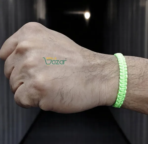 NEON_GREEN_HANDMADE__BRACELET_ADJUSTABLE_WRISTBAND_BRACELET_FRIENDSHIP_BAND_FOR_WOMEN_AND_MEN_SKIN_FRIENDLY