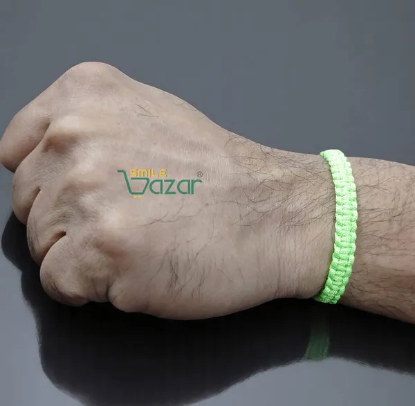 NEON_GREEN_HANDMADE__BRACELET_ADJUSTABLE_WRISTBAND_BRACELET_FRIENDSHIP_BAND_FOR_WOMEN_AND_MEN_SKIN_FRIENDLY