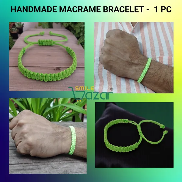 NEON_GREEN_HANDMADE__BRACELET_ADJUSTABLE_WRISTBAND_BRACELET_FRIENDSHIP_BAND_FOR_WOMEN_AND_MEN_SKIN_FRIENDLY