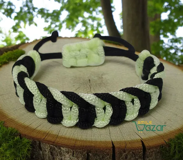 NEON_GREEN_&_BLACK_HANDMADE__BRACELET_ADJUSTABLE_WRISTBAND_BRACELET_FRIENDSHIP_BAND_FOR_WOMEN_AND_MEN_SKIN_FRIENDLY
