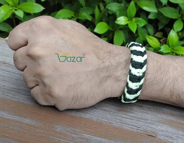 NEON_GREEN_&_BLACK_HANDMADE__BRACELET_ADJUSTABLE_WRISTBAND_BRACELET_FRIENDSHIP_BAND_FOR_WOMEN_AND_MEN_SKIN_FRIENDLY
