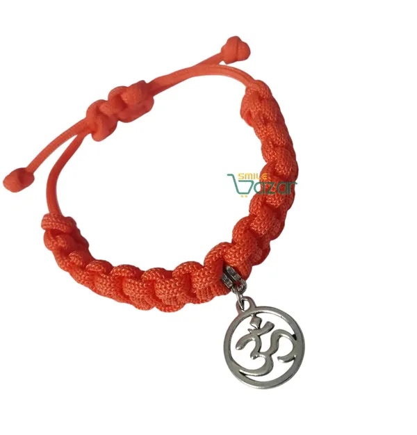 ORANGE_HANDMADE_OM_CHARM_MACRAME_BRACELET_ADJUSTABLE_WRISTBAND_BRACELET_FRIENDSHIP_BAND_FOR_WOMEN_AND_MEN_SKIN_FRIENDLY