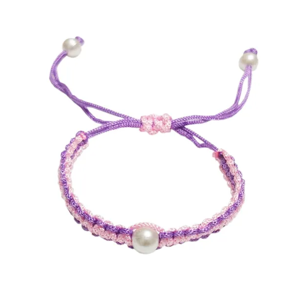 Pink_And_Purple_Handmade_Bracelet_Adjustable_Wristband_Friendship_Band_For_Women_Skin_Friendly