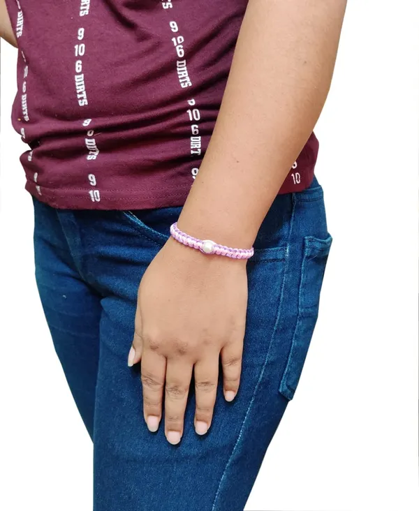 Pink_And_Purple_Handmade_Bracelet_Adjustable_Wristband_Friendship_Band_For_Women_Skin_Friendly