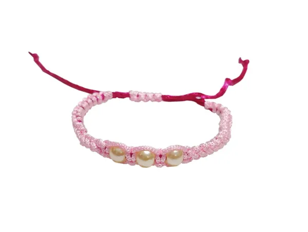 Pink_Handmade_Adjustable_Bracelet_Wristband_Friendship_Band_For_Women_Skin_Friendly
