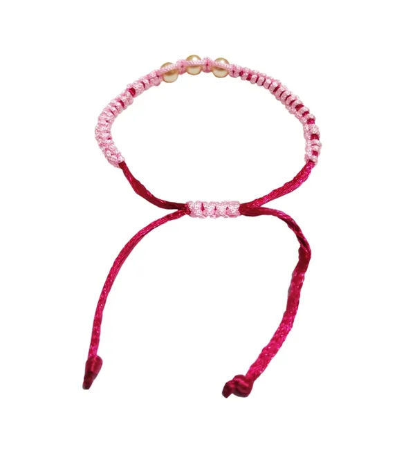 Pink_Handmade_Adjustable_Bracelet_Wristband_Friendship_Band_For_Women_Skin_Friendly