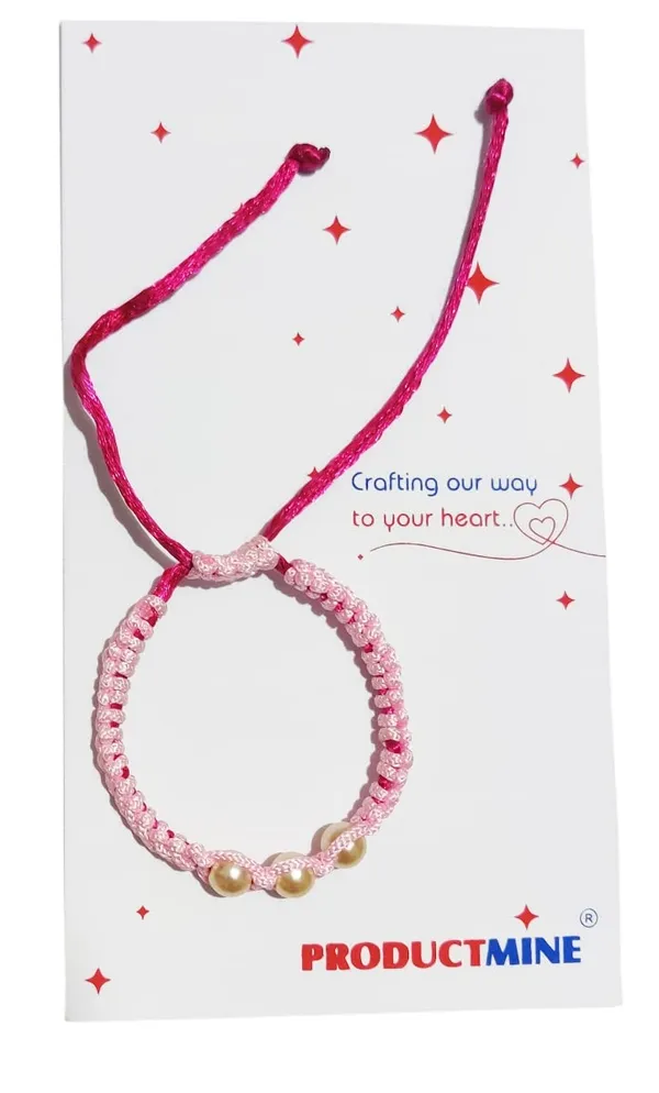 Pink_Handmade_Adjustable_Bracelet_Wristband_Friendship_Band_For_Women_Skin_Friendly