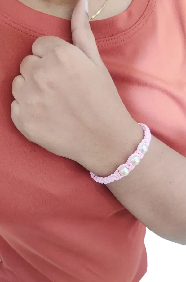 Pink_Handmade_Adjustable_Bracelet_Wristband_Friendship_Band_For_Women_Skin_Friendly