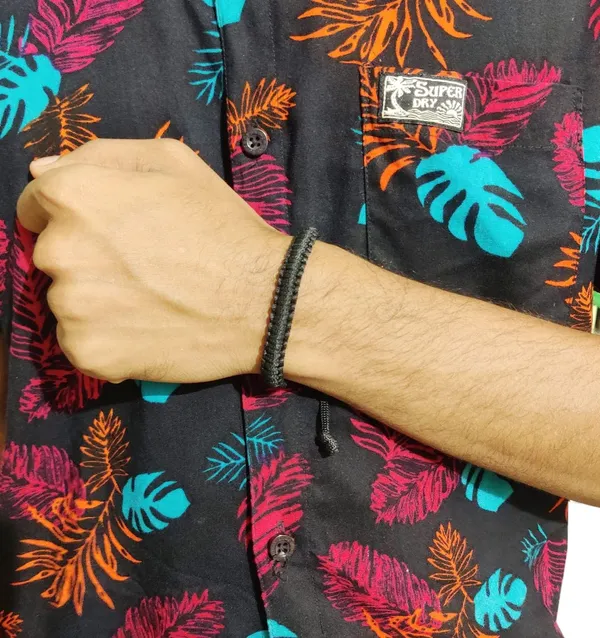 Black_Bracelet_Adjustable_Wristband_Handmade_Friendship_Band_For_Women_And_Men