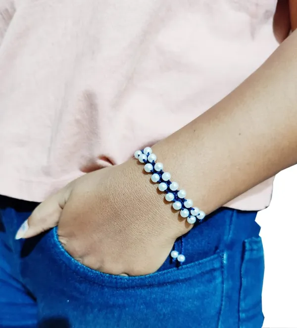 Navy_Blue_Handmade_Adjustable_Bracelet_Friendship_Band_For_Women_Skin_Friendly