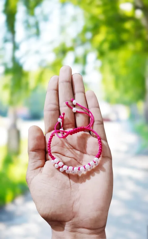 Magenta_Pink_Handmade_Adjustable_Bracelet_Friendship_Band_For_Women_Skin_Friendly