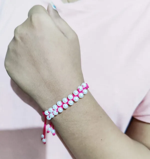 Magenta_Pink_Handmade_Adjustable_Bracelet_Friendship_Band_For_Women_Skin_Friendly